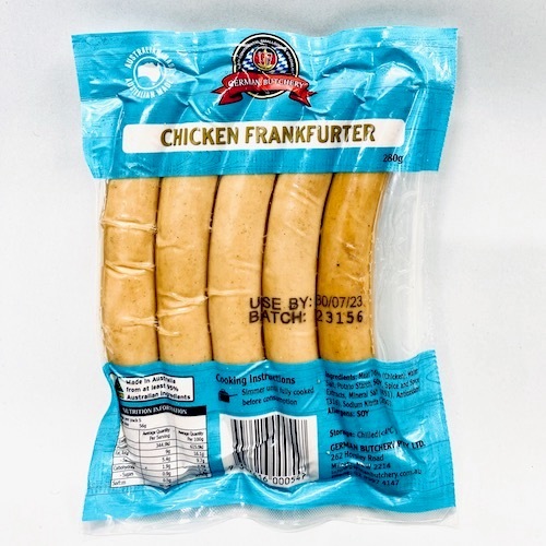 German Butchery Frankfurters Chicken 280g - German Butchery, Australia