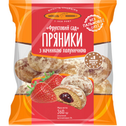 Kievbread Gingerbread Fruit Garden Strawberry Bag 360g / Фруктовий Сад