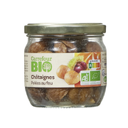 Carrefour Chestnuts Peeled on Fire BIO Organic Jar 210g / Chataignes Pelees au Feu