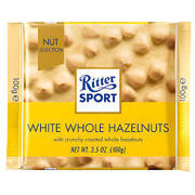 Ritter Sport Chocolate Bar White Whole Hazelnuts 100g 