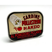 Pollastrini Di Anzio Sardines in Tomato Sauce w/Chilly Tin 100g / Al Pomodoro Piccante