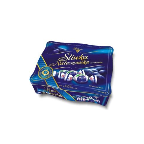 Solidarnosc Plum in Chocolate Tin 490g / Sliwka Nałęczowska