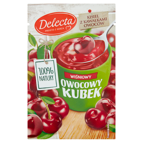 Delecta Fruit Mug Instant Pudding Cherry 30g / Fruit Pieces