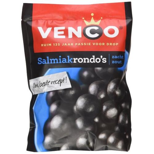 Venco Dutch Licorice Salmiak Rondo's Salt Bag 260g