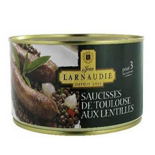 Larnaudie Sausage with Lentils Tin 1280g / BB June 2024