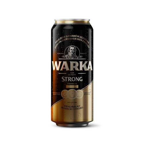 Warka Strong Pilsner Beer Can 0.5L / Black