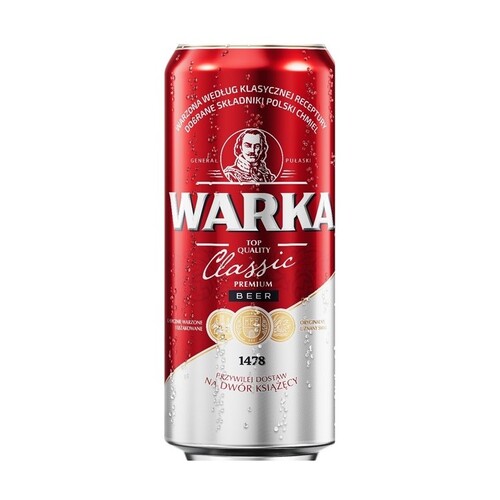 Warka Beer Lager Classic Can 500ml / Red