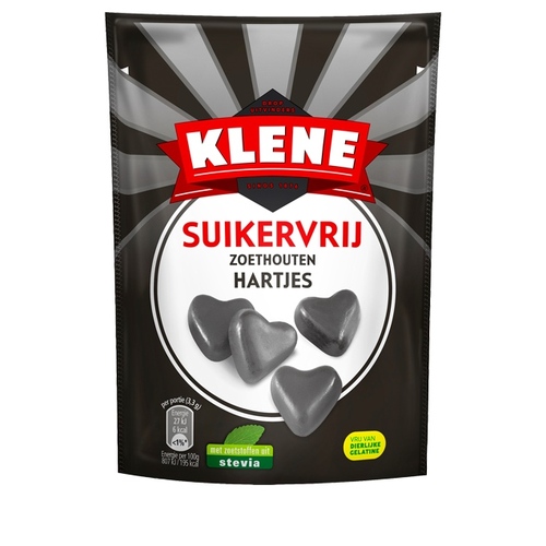 Klene Licorice Hearts SUGAR FREE 110g / Sulkervrij Zoethouten Hartjes