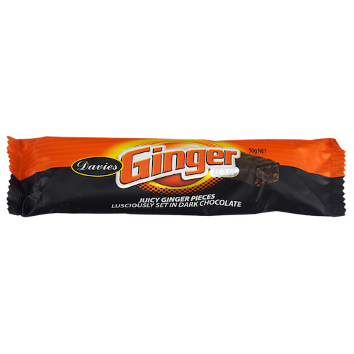 Davies Dark Chocolate Ginger Bar 50g