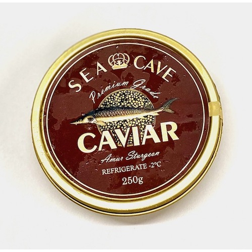 Sea Cave Black Caviar Amur Sturgeon 250g / Premium Grade