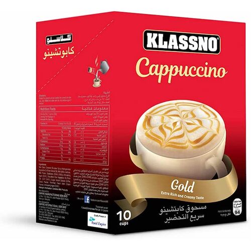 Klassno Coffee Cappuccino Gold Instant 200g / 10 Sachets