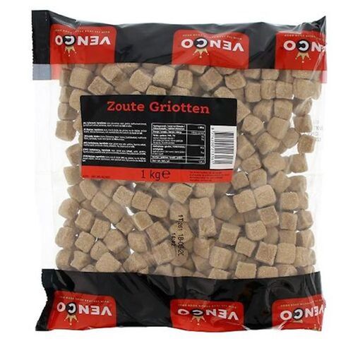 Venco Licorice Sugar Coated Salmiac Cubes Bag 1kg / Zoute Griotten