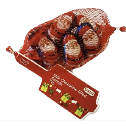 Sorini Chocolate Santas Cream Filled Mesh 72g