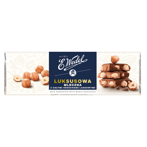 Wedel Chocolate Bar Milk w/Whole Hazelnuts 220g / Luksusowa Mleczna