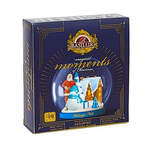 Basilur Tea Assorted Magical Moments of Christmas Midnight Noel Box 80g / 40 Tea Bags