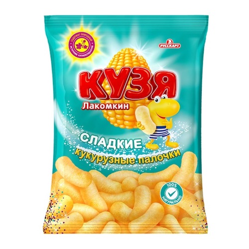 Russkart Sweet Puffed Corn Sticks 140g / Kuzya Lakomkin