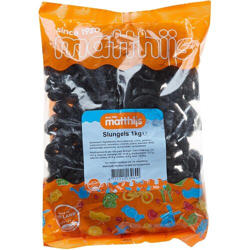 Matthijs Dutch Licorice Happy Thin Figures Bag 1kg / Slungels