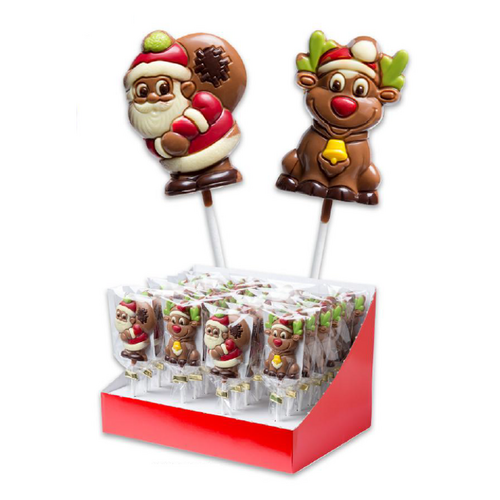 Martinez Chocolate Lollipop Santa or Raindeer Figurine 30g