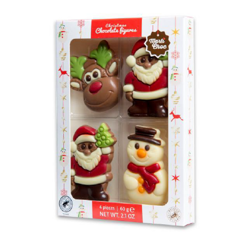 Martinez Chocolates Snowman Santas Raindeer 4pcs Gift Box 60g