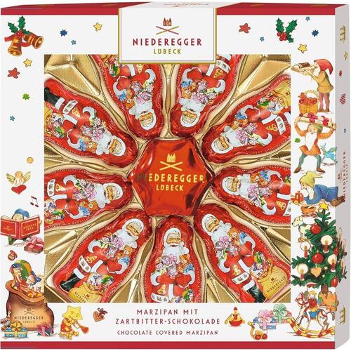 Niederegger Marzipan Bars Santa Dark Chocolate Box 125g