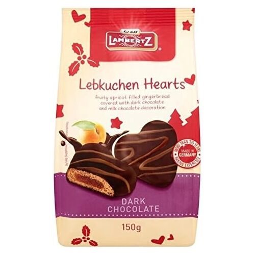 Lambertz Gingerbread Hearts w/Apricot Dark 150g / Lebkuchen