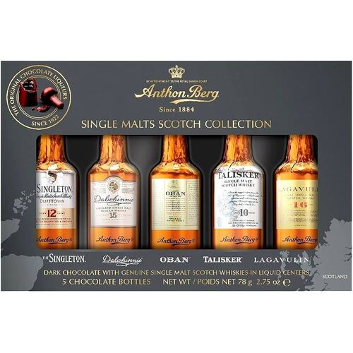 Anthon Berg Single Malts Scotch Whisky Liqueurs 5 piece 78g