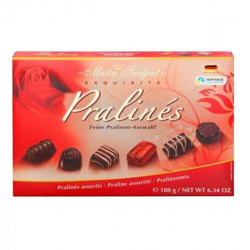 Maitre Truffout Chocolate Pralines Assorted Gift Box 180g