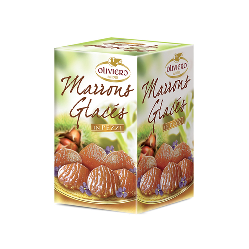 Oliviero Chestnuts Pieces Glazed Tin 280g / Marrons Glaces in Pezzi