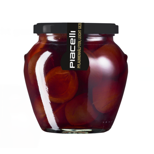 Piacelli Compote Plum Jar 560g / Pflaumenhalften Leicht Gezuckert