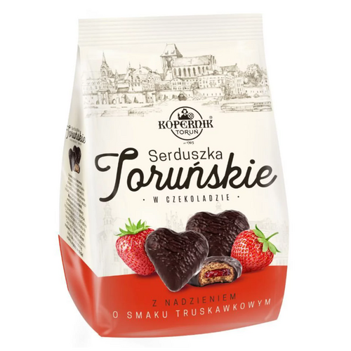 Kopernik Gingerbreads Hearts in Chocolate Strawberry 150g / Serduszka Torunskie w Czekoladzie o Smaku truskawkowym