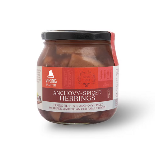 Viking Platter Herring Fillets Anchovy Spiced Jar 575g