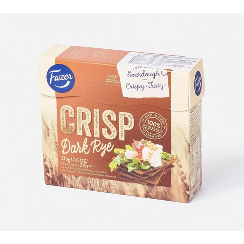 Fazer Crisp Bread Dark Rye 215g