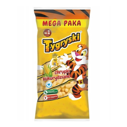 Tigers Corn Puffs Bag 230g / Tygryski Chrupki Kukurydziane