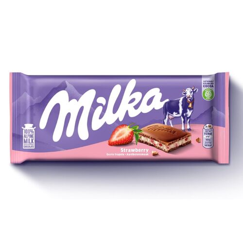 Milka Chocolate Bar Strawberry & Yoghurt 100g