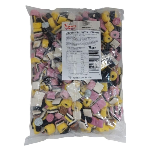 Taveners Allsorts Licorice Bag 3kg