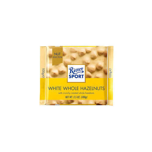 Ritter Sport Chocolate Bar White Whole Hazelnuts 100g 