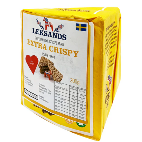 Leksands Crisp Bread Rye Extra Crispy 200g / Double Baked