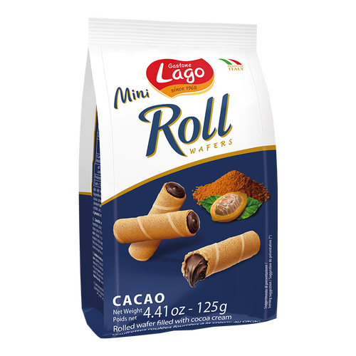 Lago Wafers Mini Roll Cocoa 125g