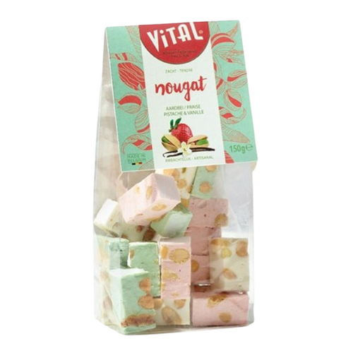 Vital Nougat Strawberry Pistachio Vanilla 150g / Aardbei & Fraise