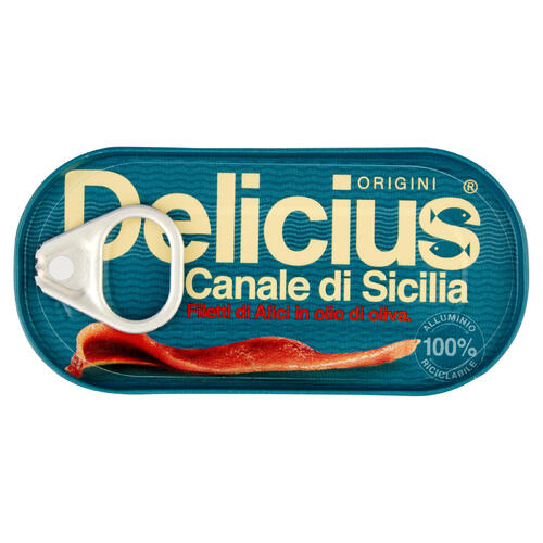 Delicius Anchovy Fillets in Olive Oil Tin 28g / Canale di Sicilia