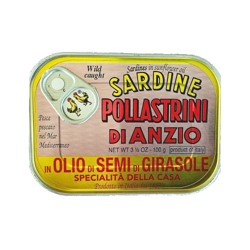 Pollastrini Di Anzio Sardines in Sunflower Oil Tin 100g