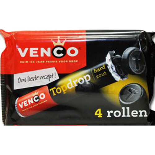 Venco Dutch Licorice 4 Rolls Hard & Salty / Top Drop Hard Zout